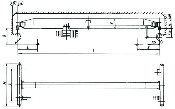 LB型防爆電動(dòng)單梁起重機(jī)結(jié)構(gòu)圖